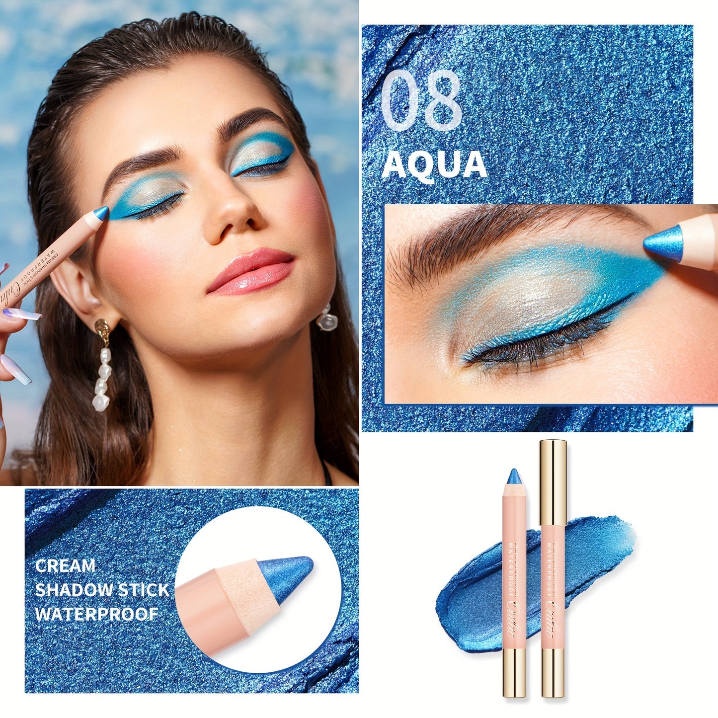 Oulac Classic Golden Light Combination, 3 Eye Shadow Pens + 1 Eye Shadow Cream