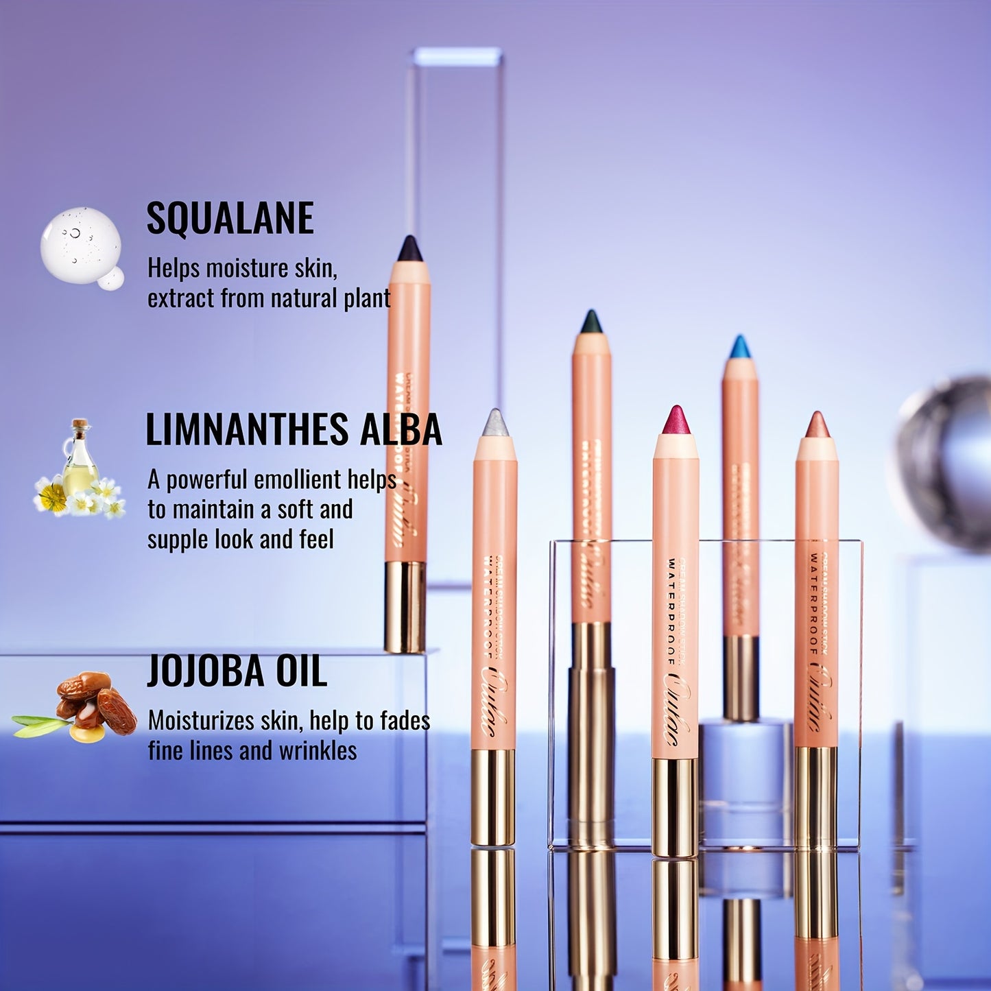 Oulac Classic Golden Light Combination, 3 Eye Shadow Pens + 1 Eye Shadow Cream