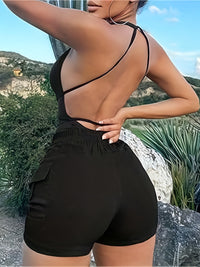 Women's Casual Street Trend High Waist With Pockets Skinny Stretch Shorts Women - Veloxea