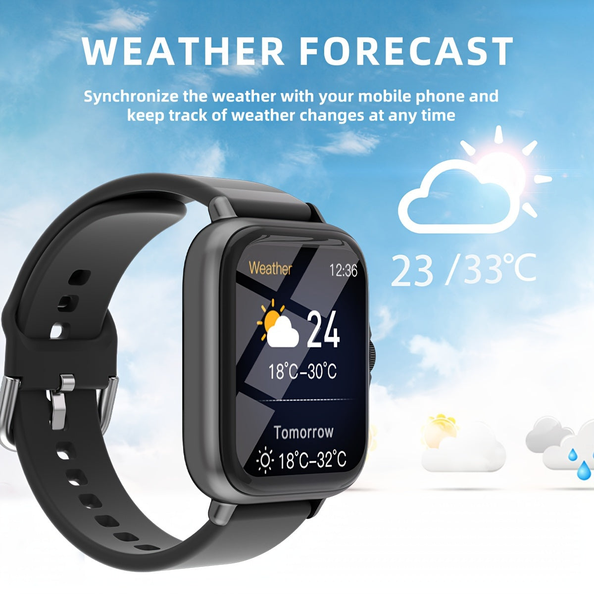 Waterproof Smart Watch, 1.83'' Full Touch Screen Display With Message, Answer Make Call Smartwatch Sleep Monitoring, Sports Pedometer - Veloxea