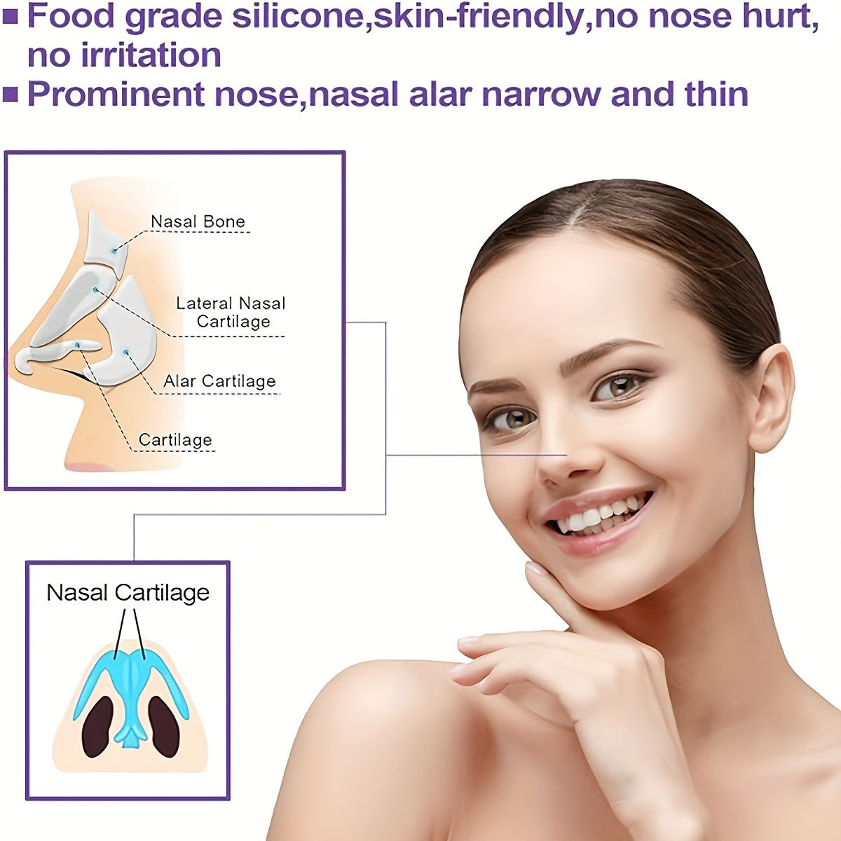 1pc Nose Shaper For Wide Noses Nose Straightener Corrector Shrinker Beauty Nose Clip For Women Men - Veloxea