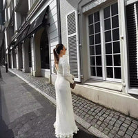 Autumn Solid Color Round Neck Slim Fit Dress