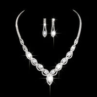 Bridal Wedding Jewellery Set With Necklace & Earrings/ Bracelet Wedding Party Jewelry For Bridal Bridesmaid - Veloxea