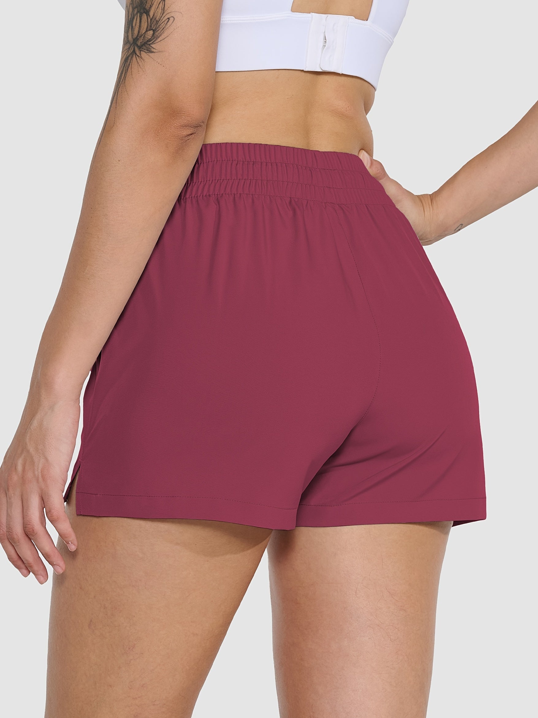 2 Pack 3" Womens Athletic Shorts Basic Running Shorts Lightweight Quick Dry Gym Workout Shorts With Pockets - Veloxea