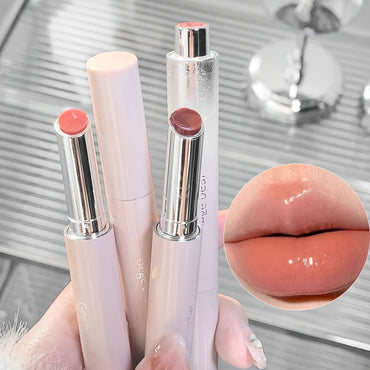 Clear Rotating Tinted Lip Balm, Solid Lipstick Moisturizing Nourishing, For Water Light Mirror Glass Feeing Lip, Can't Rotate Back After Rotating - Veloxea