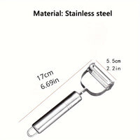 1pc Stainless Steel Vegetable Peeler - Multi-Function Fruit & Potato Grater For Dining & Relaxing, Manual Uncharged Kitchen Gadget For Restaurant - Veloxea