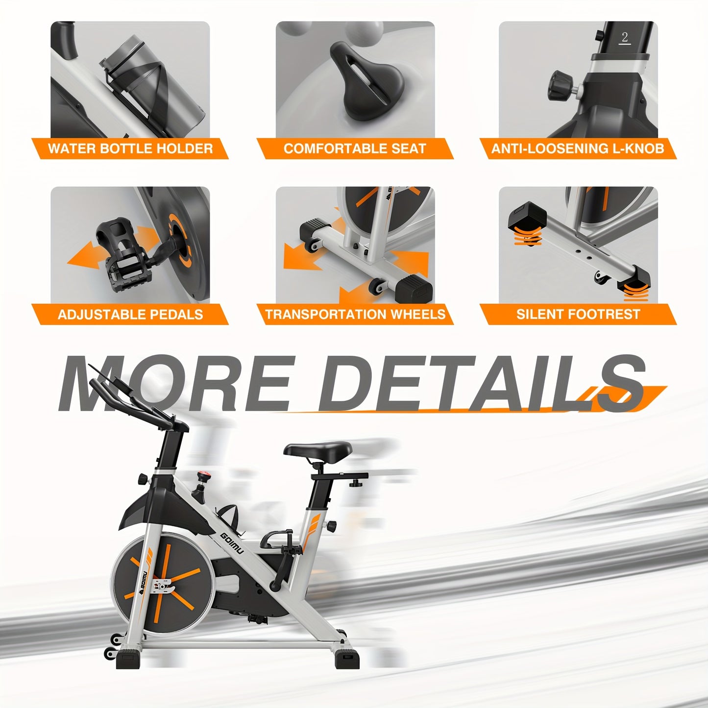 Exercise Bike, Cycling Bike with Magnetic Resistance, Fitness Cycle Bike with Digital Display & Ipad Mount, 350lbs Weight Capacity - Veloxea