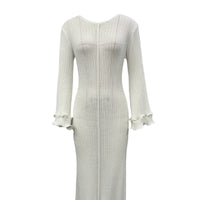 Autumn Solid Color Round Neck Slim Fit Dress