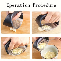 1pc, Garlic Press, Stainless Steel Garlic Press, Rocker Metal Garlic Mincer, Washable Garlic Crusher