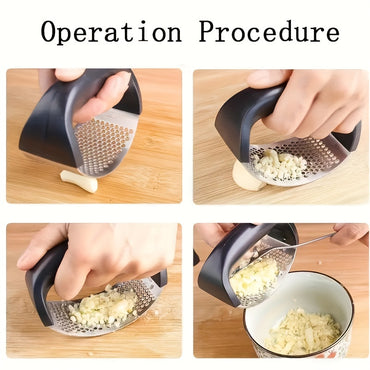 1pc, Garlic Press, Stainless Steel Garlic Press, Rocker Metal Garlic Mincer, Washable Garlic Crusher