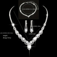 Bridal Wedding Jewellery Set With Necklace & Earrings/ Bracelet Wedding Party Jewelry For Bridal Bridesmaid - Veloxea