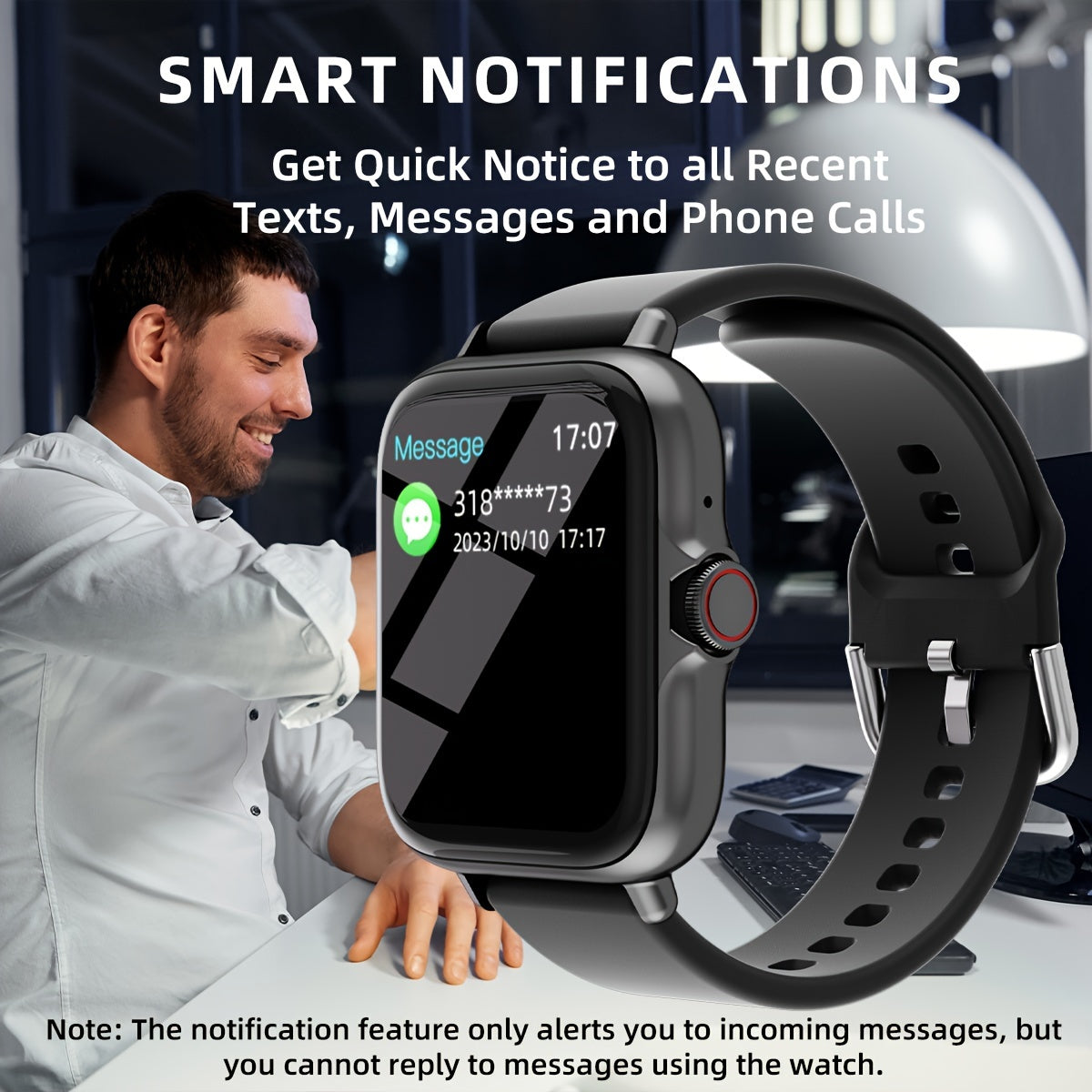 Waterproof Smart Watch, 1.83'' Full Touch Screen Display With Message, Answer Make Call Smartwatch Sleep Monitoring, Sports Pedometer - Veloxea