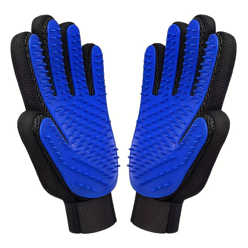 2pcs 2-in-1 Pet Grooming Glove Brush for Dogs and Cats - Fur and Hair Removal Mitt with Massage and Deshedding Benefits - Veloxea