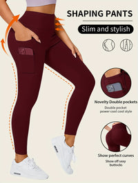 Seamless High Rise Leggings, Butt Lifting Leggings With Phone Pockets, Women's Underwear & Shapewear - Veloxea