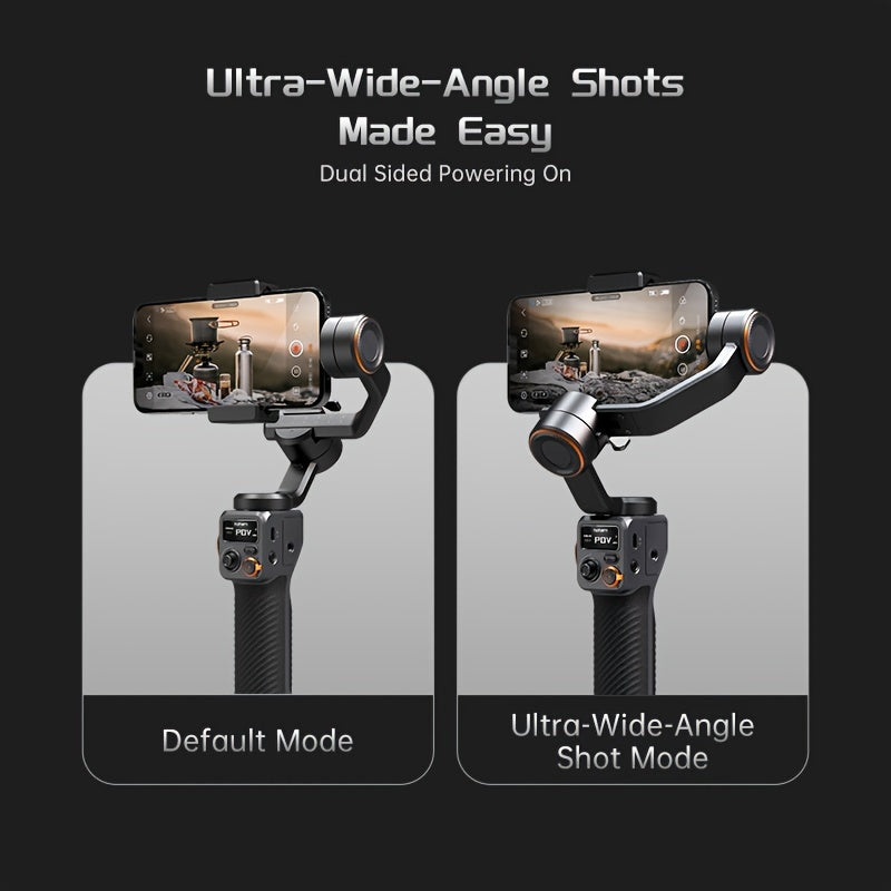 hohem iSteady M6 Gimbal Stabilizer for Smartphone, New Upgrade 3-Axis Phone Gimbal for iPhone & Android, Smart Tracking, 360°Infinite Rotation, 18H Long Battery, OLED Display for Video Recording - Veloxea