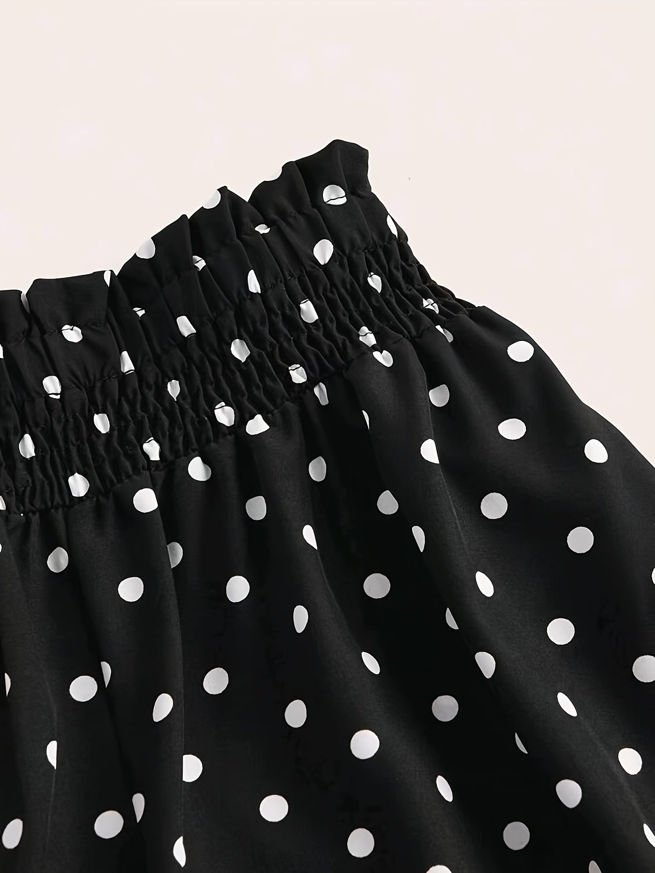 Polka-dot Print Wide Leg Pants, Casual Elastic Waist Loose Pants For Spring & Summer, Women's Clothing