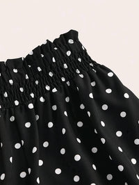 Polka-dot Print Wide Leg Pants, Casual Elastic Waist Loose Pants For Spring & Summer, Women's Clothing