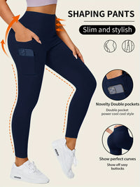 Seamless High Rise Leggings, Butt Lifting Leggings With Phone Pockets, Women's Underwear & Shapewear - Veloxea