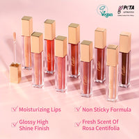 Oulac Glitter Hydrating Lipgloss 3PCS Set With Mirror Finish Moisturizing & Reduce Fine Lines Lip Oil Refuse Chapped Lips