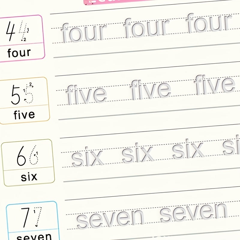 4pcs/Pack Large Reusable Handwriting Practice Copybook Comfy Tracing Sight Words Grooves Magic Practice Workbook Set (4 Books + 1 Pen + 5 Refills + 1 Pen Grip) halloween christmas gift - Veloxea