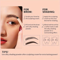 Oulac 2-in-1 Dual Color Eyebrow Powder, Long-Lasting Instant Eyebrow Powder
