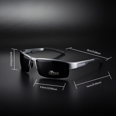 1pc Color Changing Glasses, Sports Square Frame Glasses, Men's Outdoor Glasses - Veloxea