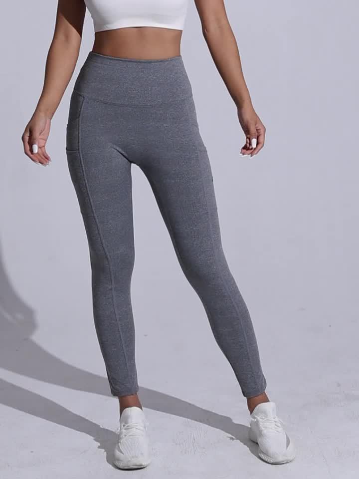 Seamless High Rise Leggings, Butt Lifting Leggings With Phone Pockets, Women's Underwear & Shapewear - Veloxea