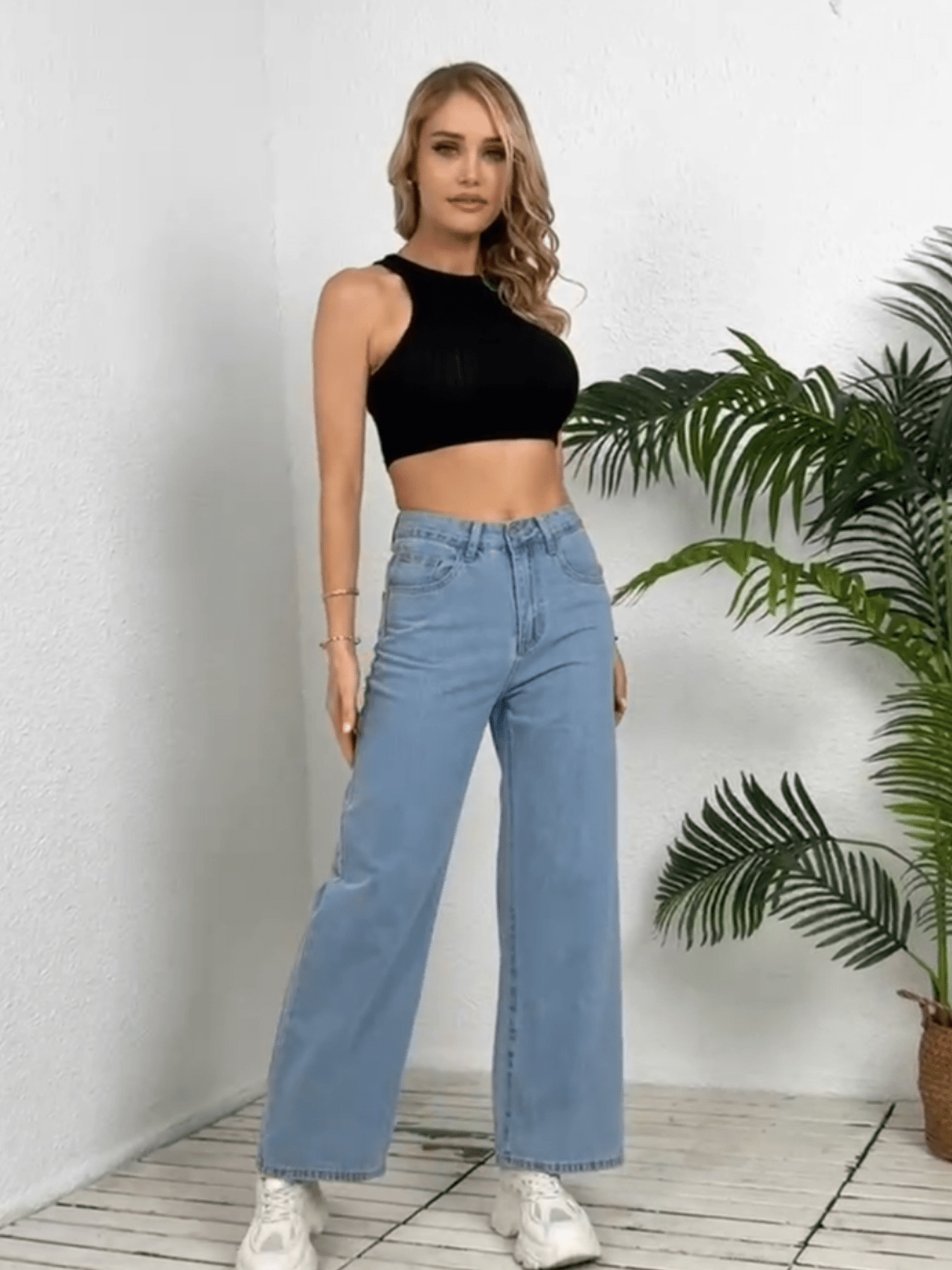 Women's Low-Waist Denim Straight-Leg Wide-Leg Trousers, Fashionable And Elegant, With A Bow Printed On The Back Pocket, Outdoor Casual Loose-Fitting Trousers