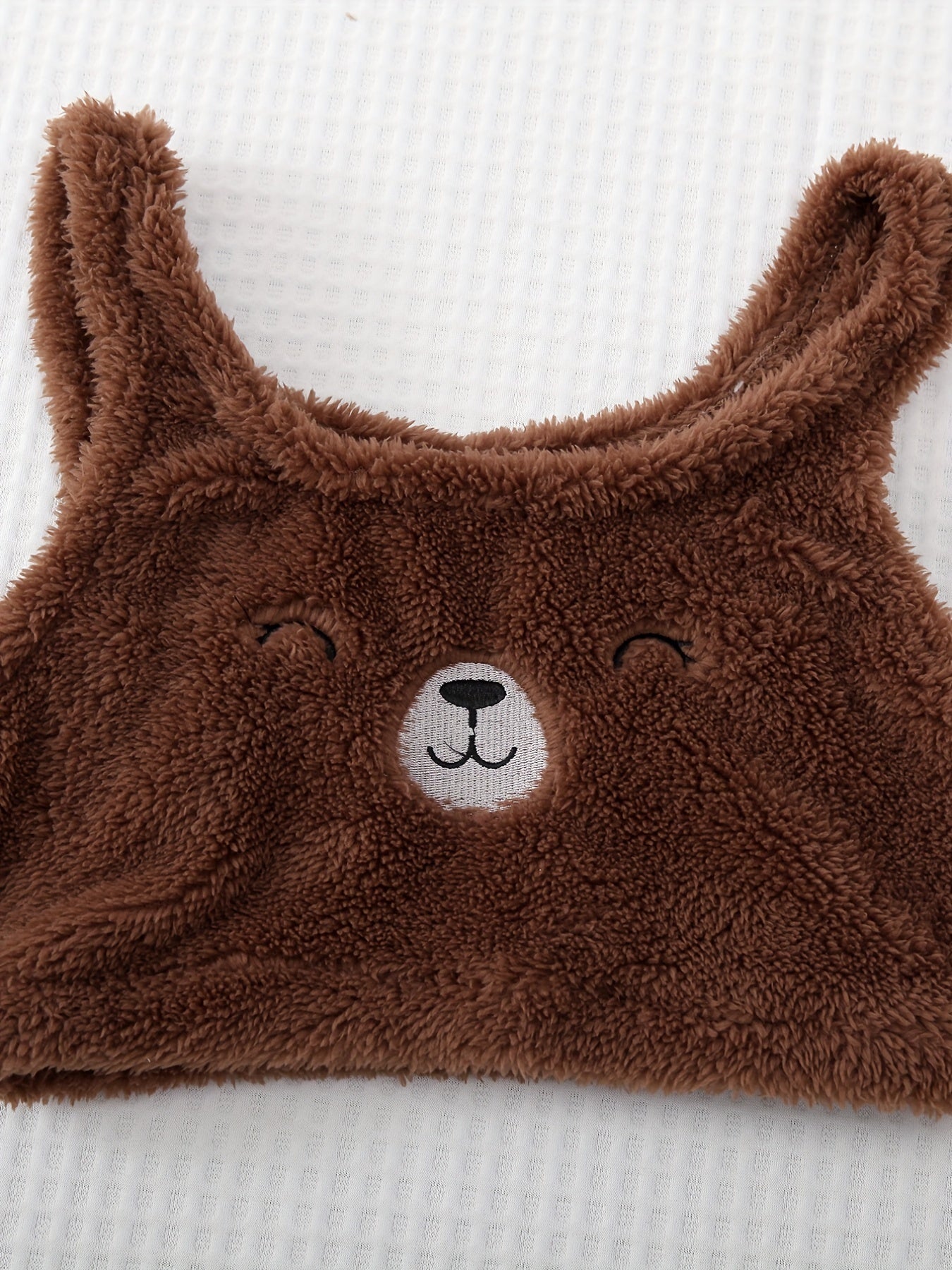 Cartoon Bear Print Pajama Set, Crew Neck Tank Top & Elastic Waistband Shorts, Women's Sleepwear & Loungewear - Veloxea