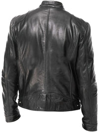 2023 Autumn And Winter New Zipper Cardigan Pocket PU Leather Small Stand Collar MotorcycleJacket Coat Men's Coat - Veloxea