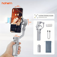 hohem iSteady XE Kit Gimbal Stabilizer for Smartphone, 3-Axis Phone Gimbal, Magnetic Fill Light