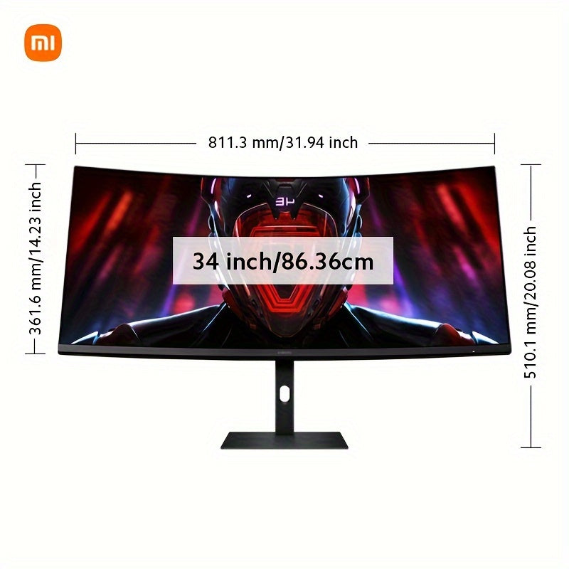 Xiaomi 34-inch Curved Gaming Monitor 180Hz High Reshed Rate 1ms Fast FreeSync Premium E<2* Professional Calibration 95%DCI-P3 100% SRGB* Low Blue Light Computer Screen Monitor Desktop Monitor - Veloxea