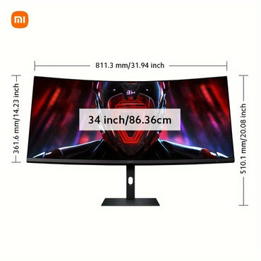 Xiaomi 34-inch Curved Gaming Monitor 180Hz High Reshed Rate 1ms Fast FreeSync Premium E<2* Professional Calibration 95%DCI-P3 100% SRGB* Low Blue Light Computer Screen Monitor Desktop Monitor - Veloxea