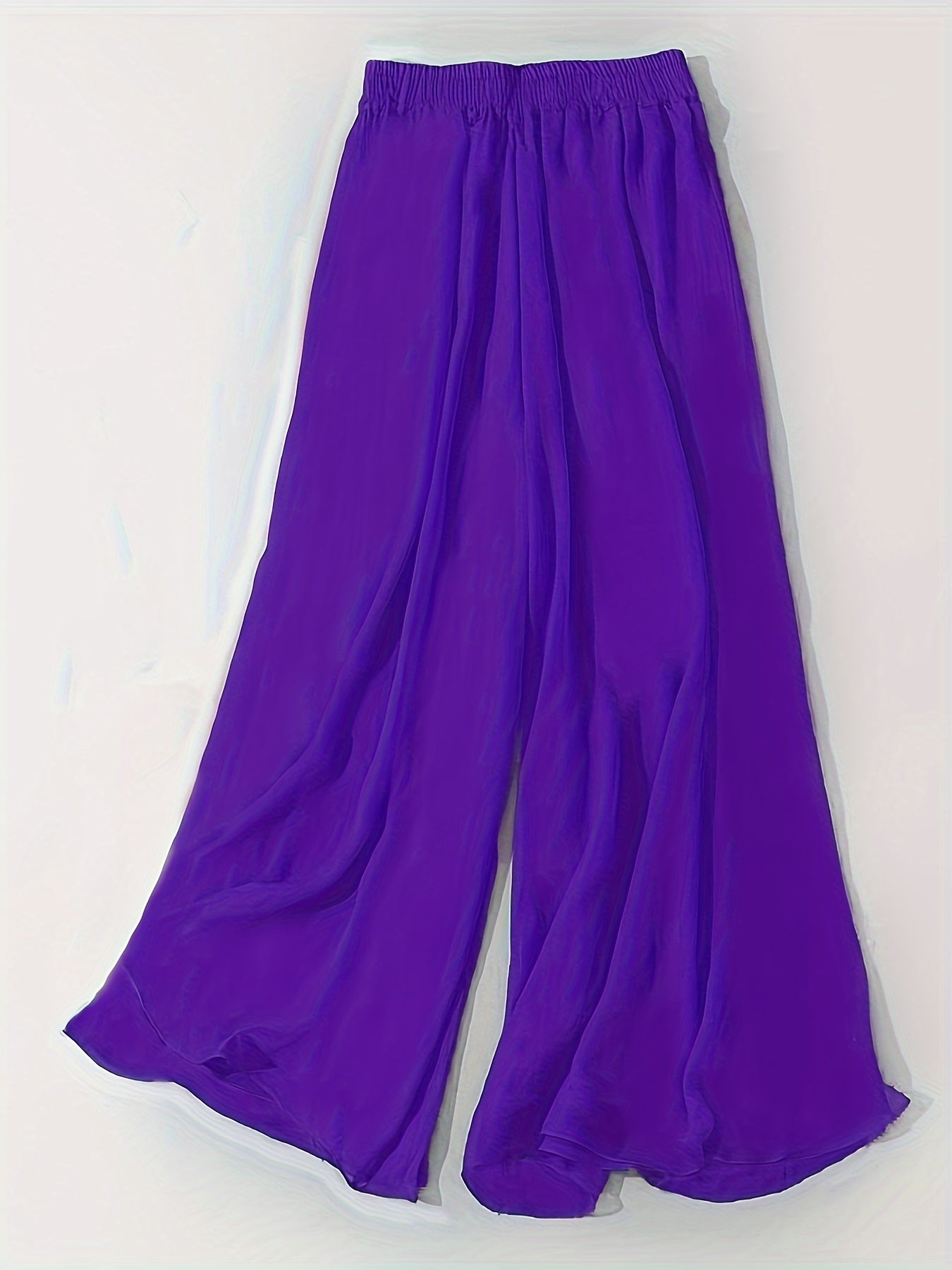 Stylish Chic Wide-Leg Pants, High Elastic Waist Comfort Breathable Material Perfect For Everyday Wear Multiple Colors Pants, Women's Clothing