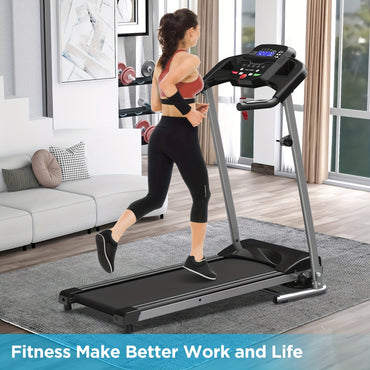 XMKEY 1pc Fitness Treadmills With Folding Handle, Home 2.5 HP Portable Electric Running Machine, Suitable For Body Exercise, Walking, Jogging - Veloxea