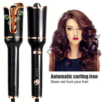 Automatic Hair Curler, Ceramic Ionic Barrel Automatic Hair Curling Iron, Auto Curling Wand With 1" Large Rotating Barrel & 4 Temps & 3 Timer Settings, Dual Voltage Spin Iron For Hair Styling (Upgrade) - Veloxea