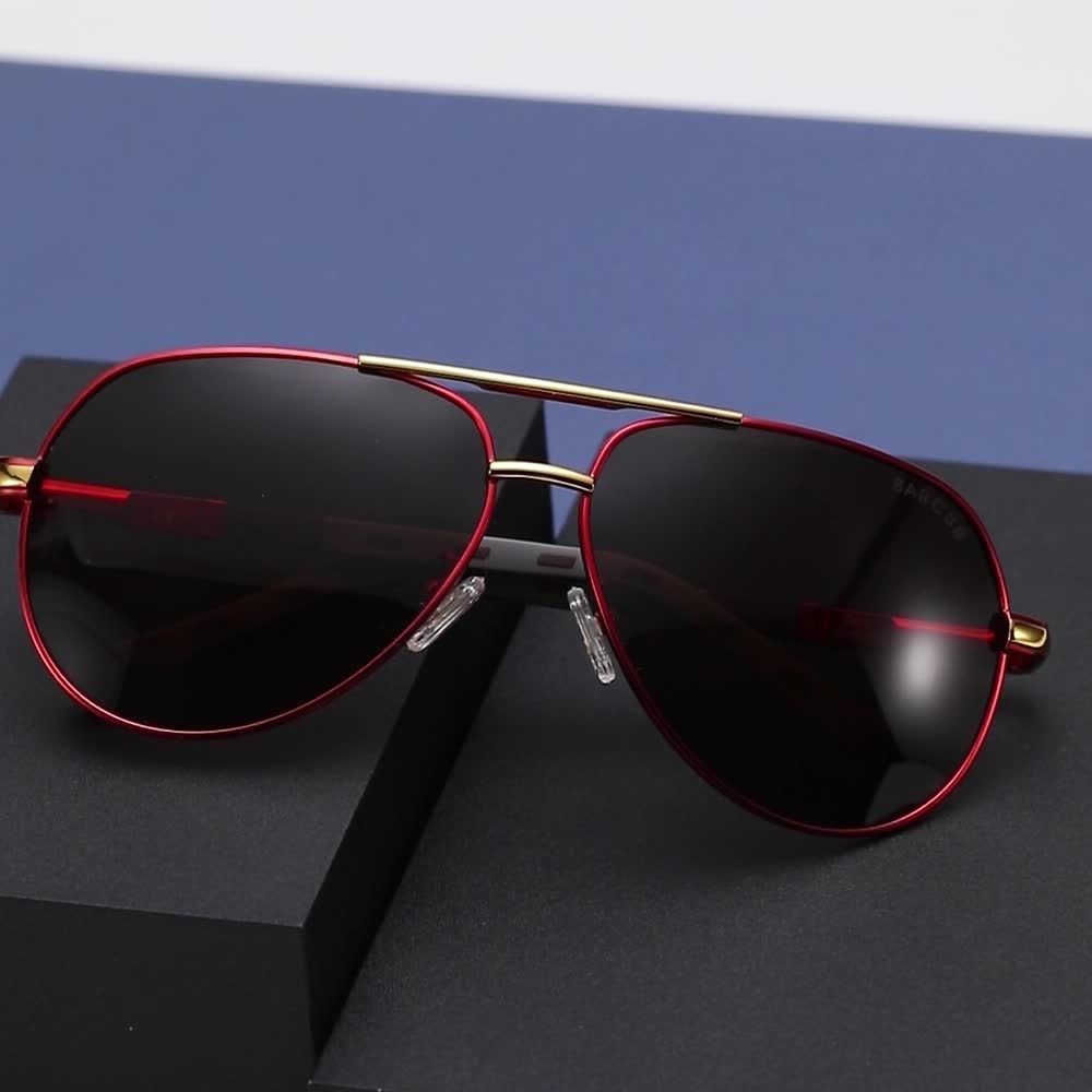 BARCUR Retro Men's Sunglasses Polarized Sunglasses Driving Eyewear UV Protection Protective Sunglasses - Veloxea