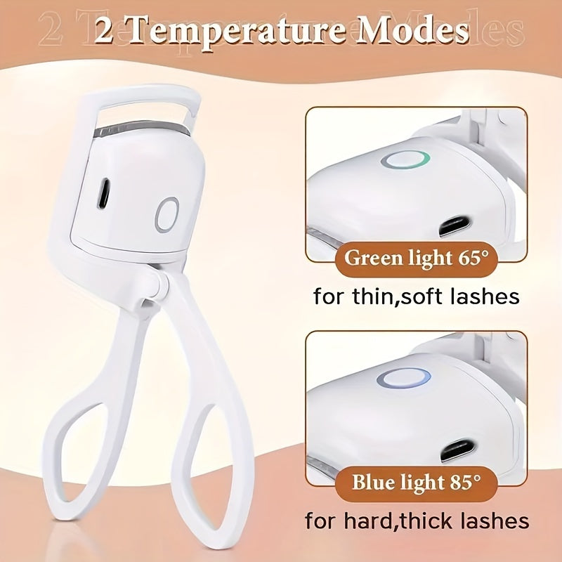 1pc ABS Electric Eyelash Curler, Modern Eyelashes Instrument For Home, Long-Lasting Curled Eyelashes, Eyelashes Clip, Eyelash Curler, Makeup Tools - Veloxea