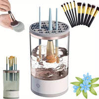 1pc Electric Makeup Brush Cleaner, Cosmetic Brush Cleaner, 2024 New Electric Makeup Brush Cleaner, Makeup Brush Cleaner, Automatic Spinning Makeup Brush Cleaner Fit For All Size Makeup Brush - Veloxea