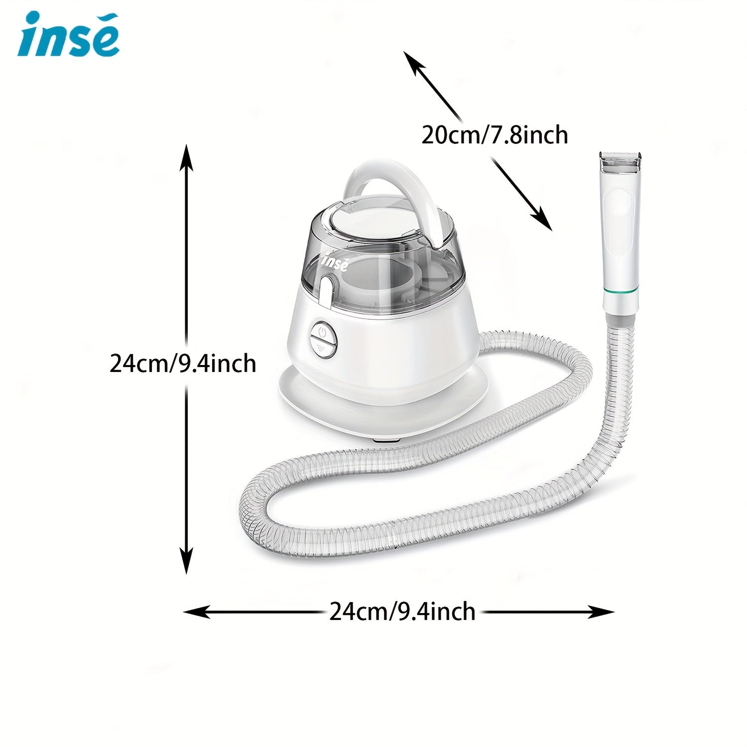 INSE P20 Pet Grooming Vacuum Cleaner, 17KPa powerful suction power, 5-in-1 multifunctional  hair vacuum cleaner - Veloxea