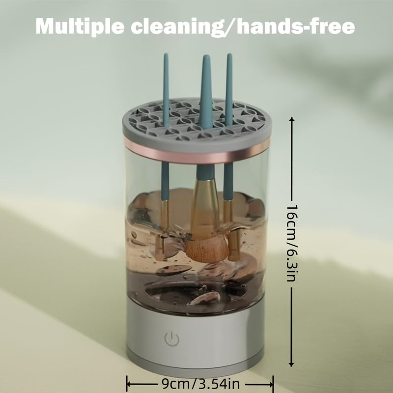 1pc Electric Makeup Brush Cleaner, Cosmetic Brush Cleaner, 2024 New Electric Makeup Brush Cleaner, Makeup Brush Cleaner, Automatic Spinning Makeup Brush Cleaner Fit For All Size Makeup Brush - Veloxea