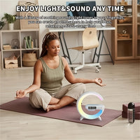 Wireless Speakers With Wireless Fast Charging, Rhythm RGB Light, Bar Smart Light, Sunrise Alarm Clock, Wake Up Light For Bedrooms, Dimmable Table Lamp. - Veloxea