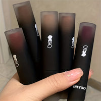 Ineyoo Cool Black Rabbit Lip Glaze Long Lasting Colorful And Smooth Silky Color Rendering