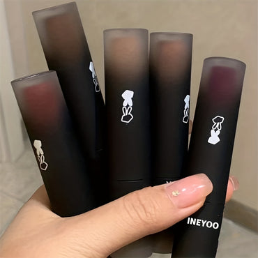 Ineyoo Cool Black Rabbit Lip Glaze Long Lasting Colorful And Smooth Silky Color Rendering
