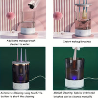 1pc Electric Makeup Brush Cleaner, Cosmetic Brush Cleaner, 2024 New Electric Makeup Brush Cleaner, Makeup Brush Cleaner, Automatic Spinning Makeup Brush Cleaner Fit For All Size Makeup Brush - Veloxea