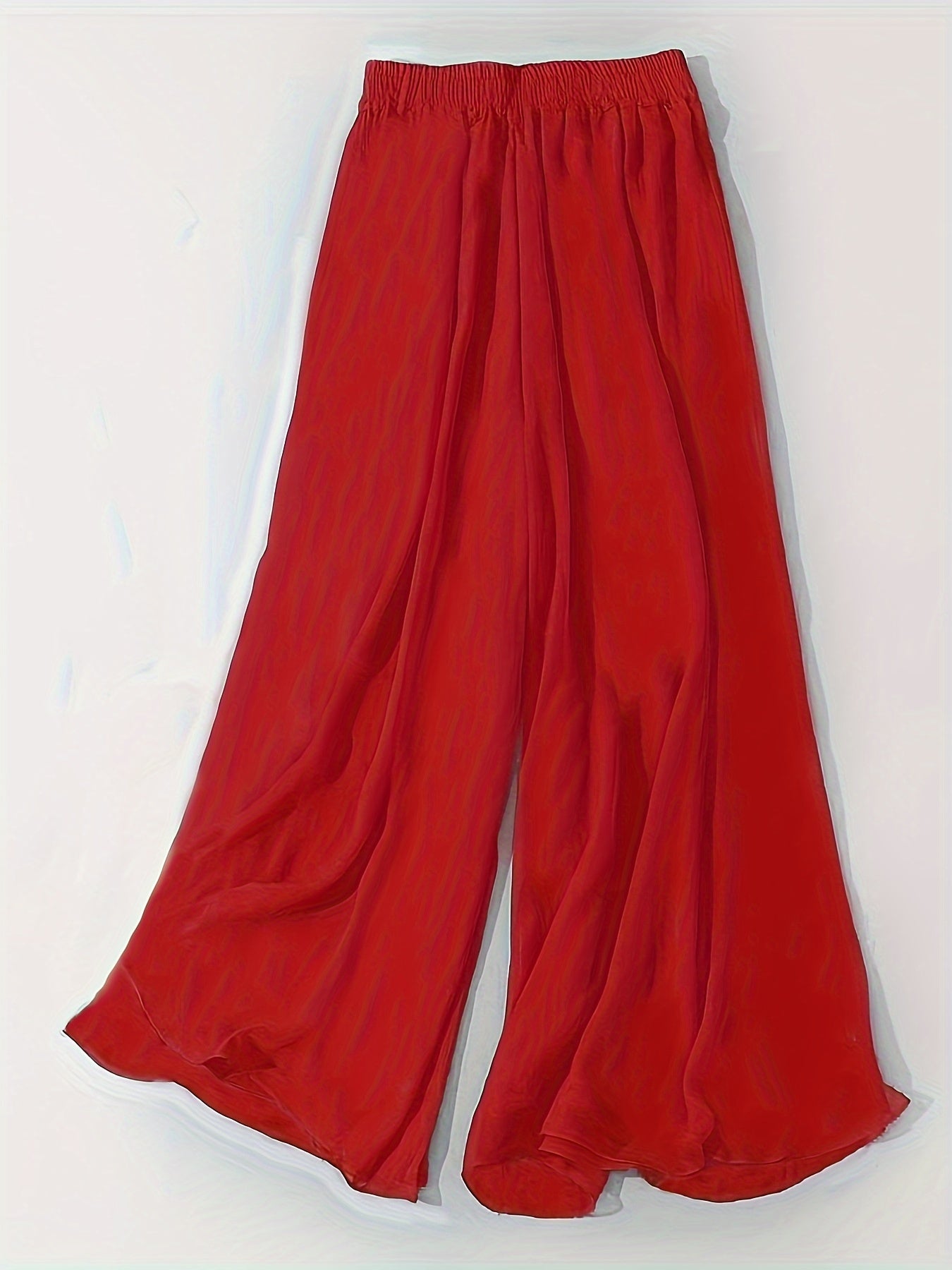Stylish Chic Wide-Leg Pants, High Elastic Waist Comfort Breathable Material Perfect For Everyday Wear Multiple Colors Pants, Women's Clothing