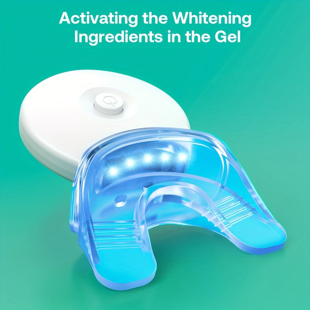 Teeth Whitening Gel Kit, 6 Teeth Cleaning Gel + 2 Dental Trays + Cleaning Led Lights LED Light 0.1oz Carbamide Peroxide Teeth Whitening Gel Dental Bleaching Gel Kit For Tooth - Veloxea
