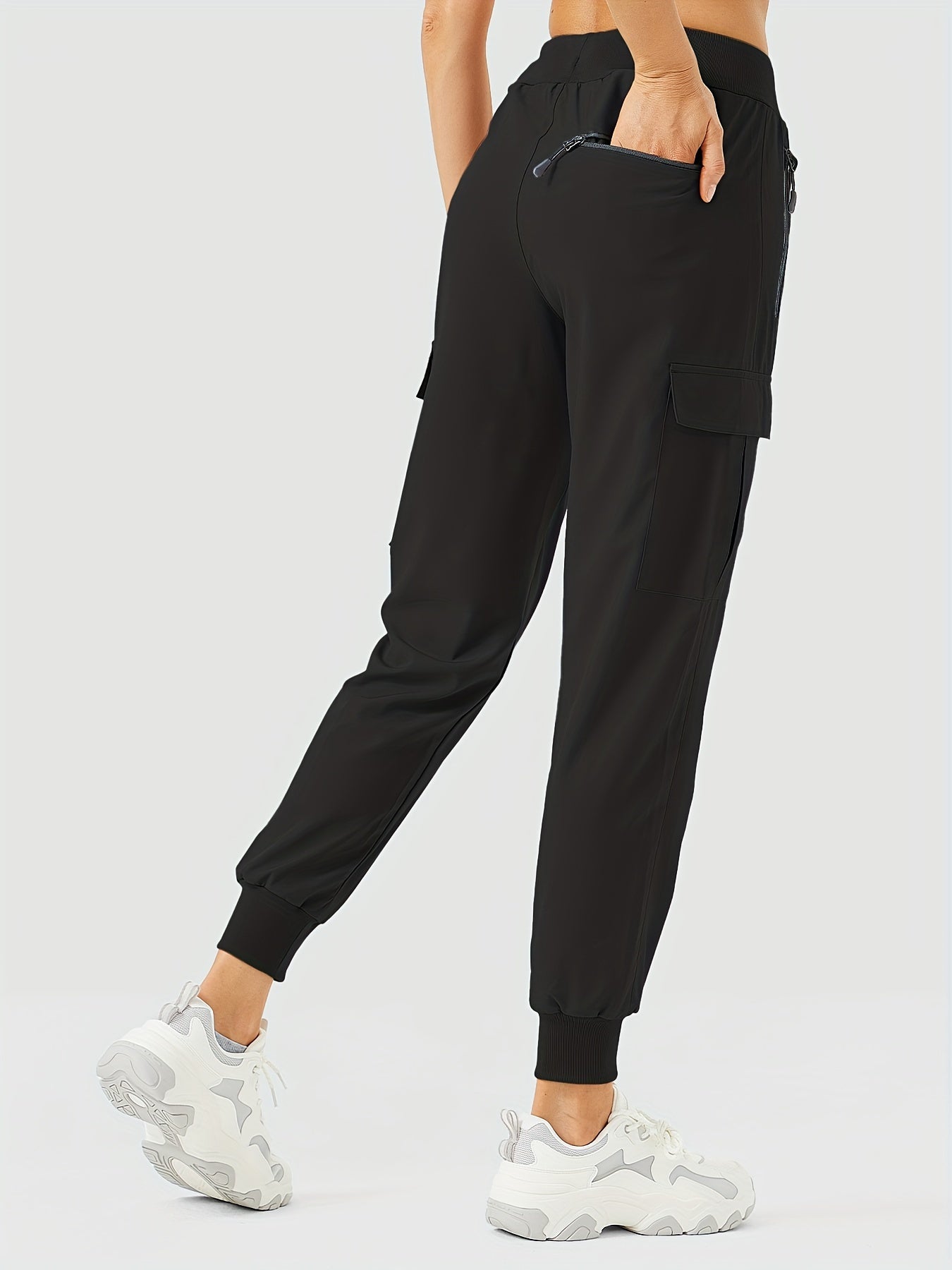 Women's Cargo Joggers Hiking Pants Lightweight Camping Quick Dry Water Resistant UPF 50+ Zippered Pockets - Veloxea