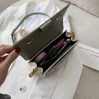 Contrast color Leather Crossbody Bags For Women Travel Handbag