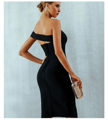 Summer Sexy Tube Top Dress Slim Bandage Bodycon Dress Elegant Off Shoulder Party Dresses Women Fashion Clothing Vestido De Mujer